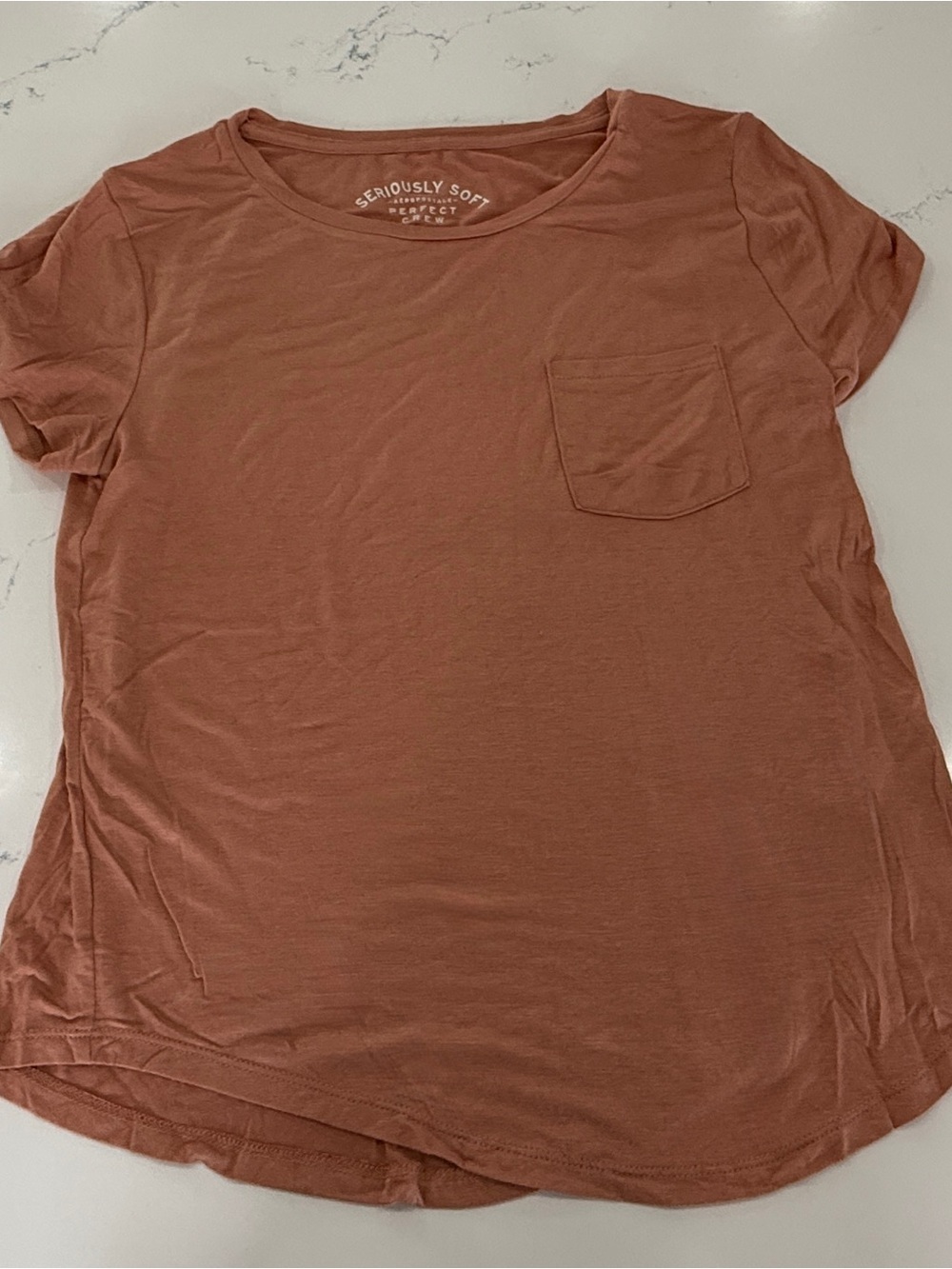 Aeropostale Women's Rust Short Sleeve Pocket Tee M